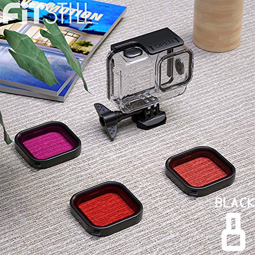 Fitstill Waterproof Housing Case For Go Pro Hero 8 Black, Protective 60M Underwater Dive Case Shell With 3 Pack Filters