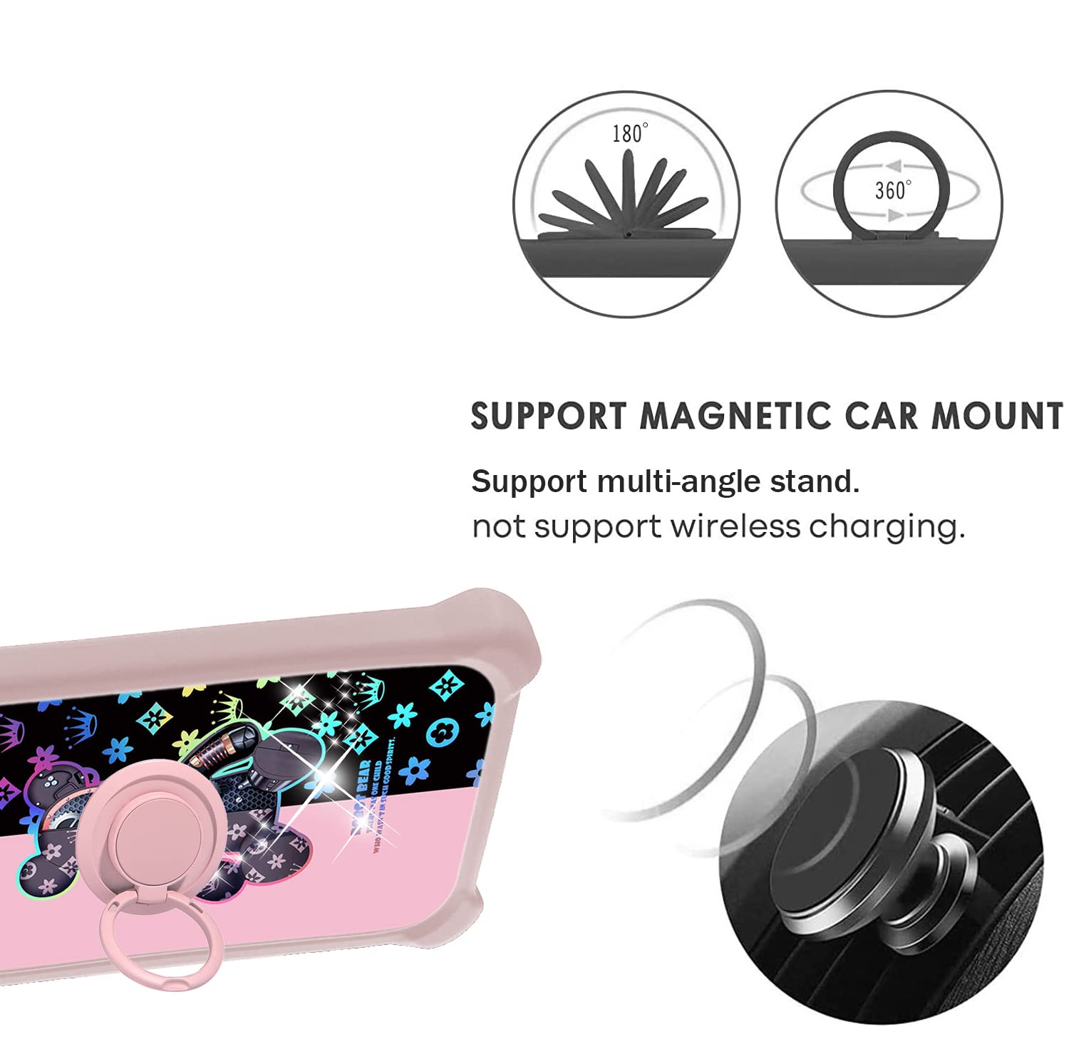 Jioeuinly Blu C5L Max Case Compatible With Blu C5L Max Phone Case Cover [With Tempered Glass Screen Protector][Hard Pc + Soft Si