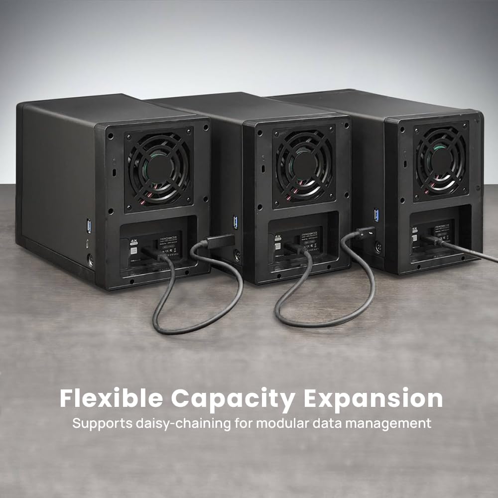 Mediasonic Raid 4 Bay 3.5 Sata Hard Drive Enclosure Das - Usb 3.2 Gen 2 10Gbps Usb Type C Support 30Tb | Usb Hub | Daisy Chain (