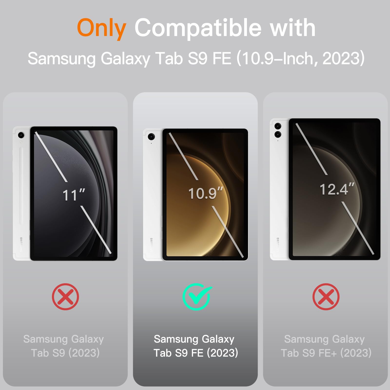 Jetech Case For Samsung Galaxy Tab S9 Fe 10.9-Inch With S Pen Holder, Slim Folio Stand Protective Tablet Cover, Multi-Angle View