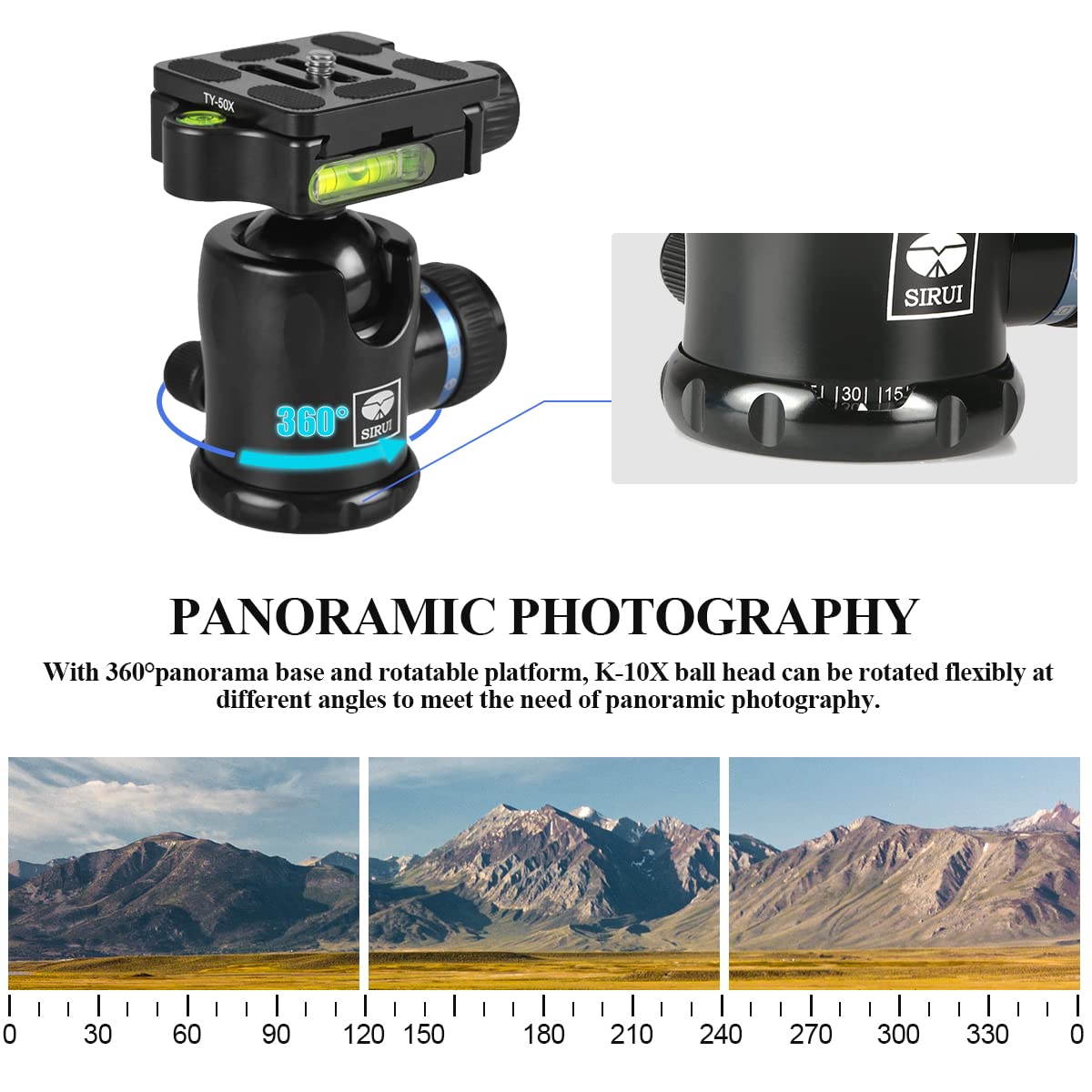 Sirui Kx Series Aluminium Tripod Head Incl. Ty Series Quick Release Plate   Black (K 10X)