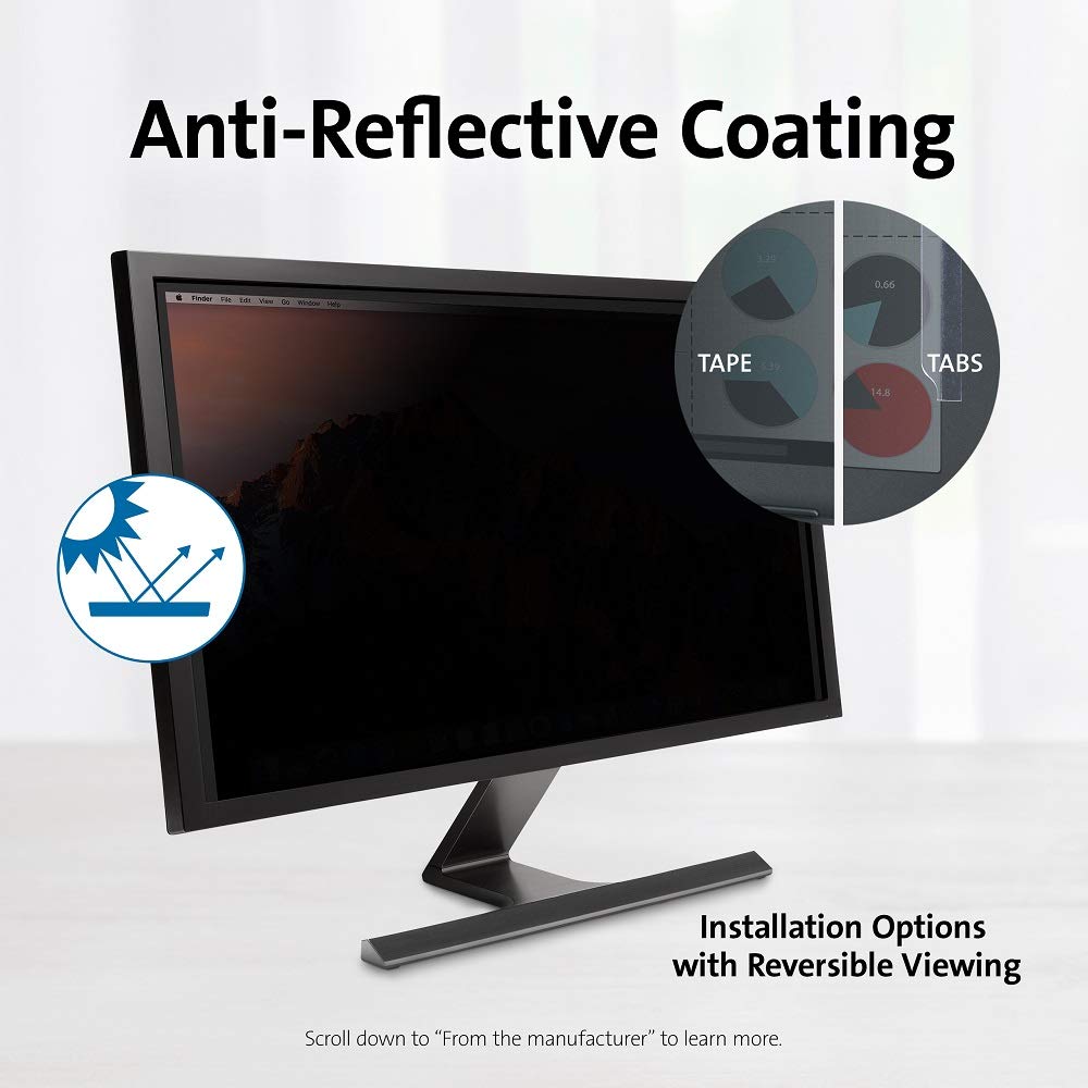 Kensington Fp220W Privacy Screen For 22 Inch 16:10 Aspect Ratio Widescreen Monitors (K55786Ww)