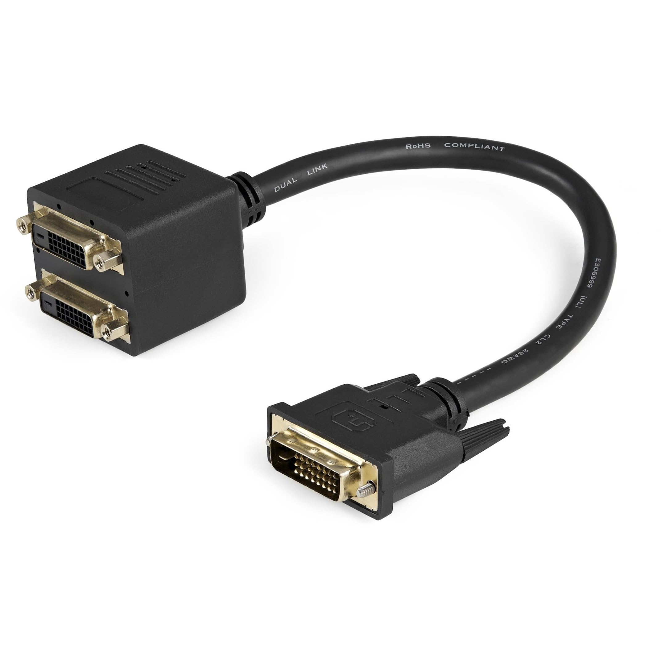 Startech.Com 1Ft Dvi Splitter Cable   M / F   Dvi D To 2X Dvi D Dual Video Splitter For Your Split Screen Computer Monitor (Dvis