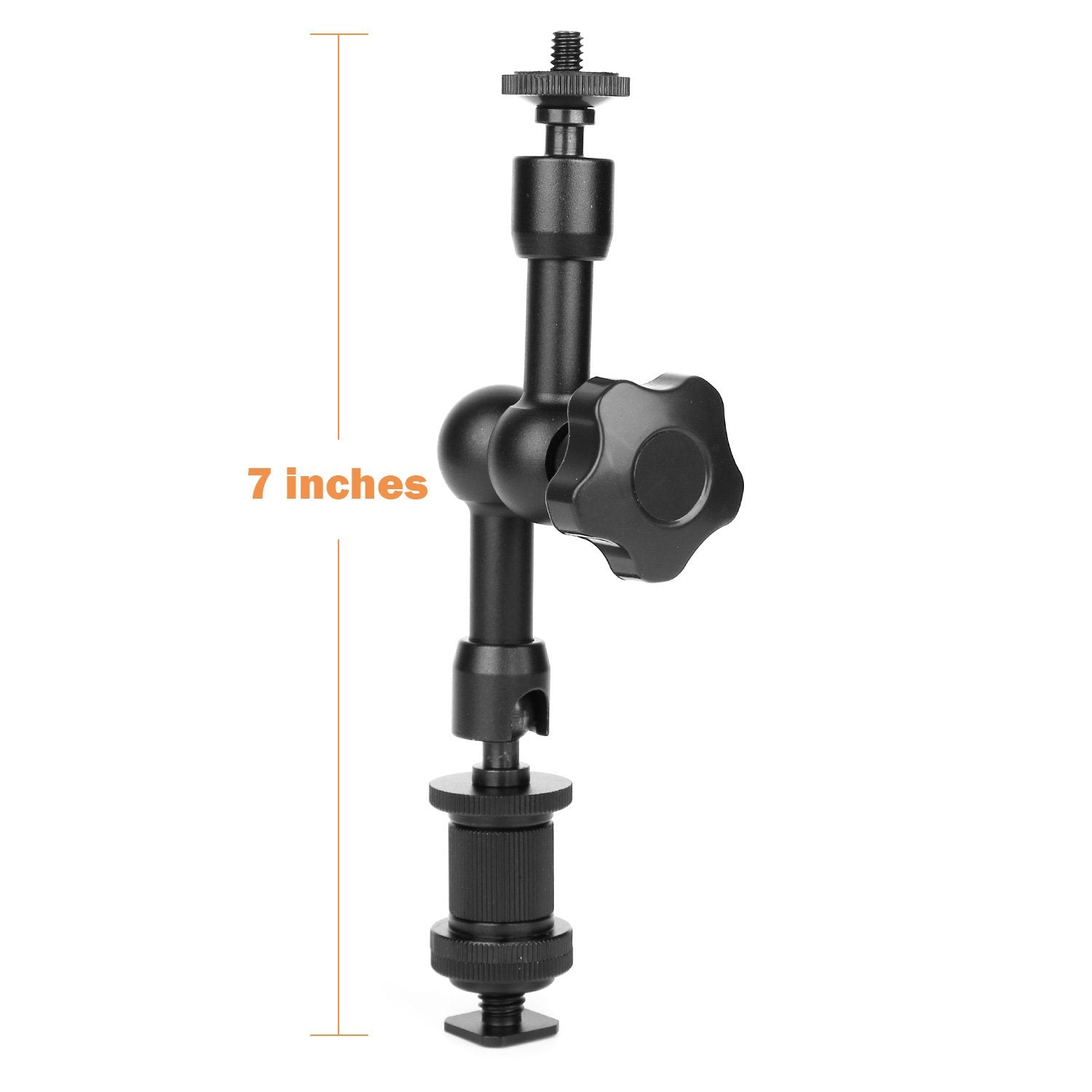 Chromlives 7 Magic Arm, Articulating Magic Friction Arm Adjustable With Hot Shoe Mount 1/4 Tripod Screw Compatible With Dslr