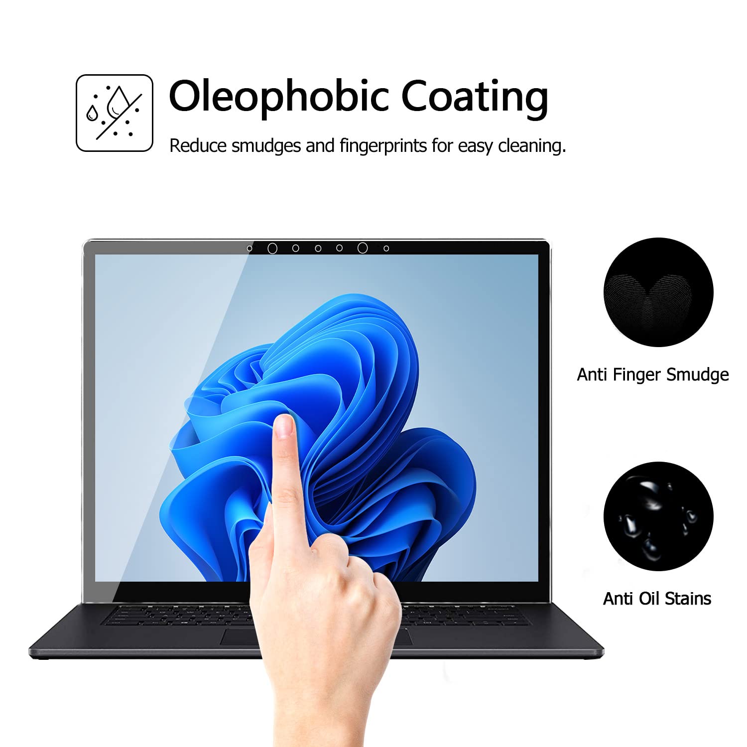 Megoo Surface Laptop 5 /Laptop 4 Screen Protector, Tempered Glass, Easy Installation Ultra Clear Anti Scratch, Friendly Touching