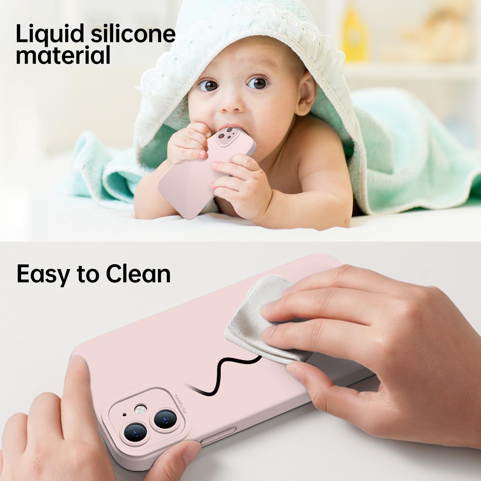 Kiresen Designed For Iphone 12 Mini Case With Screen Protector   Upgraded Camera Protection   Wireless Charging Compatible   Sil