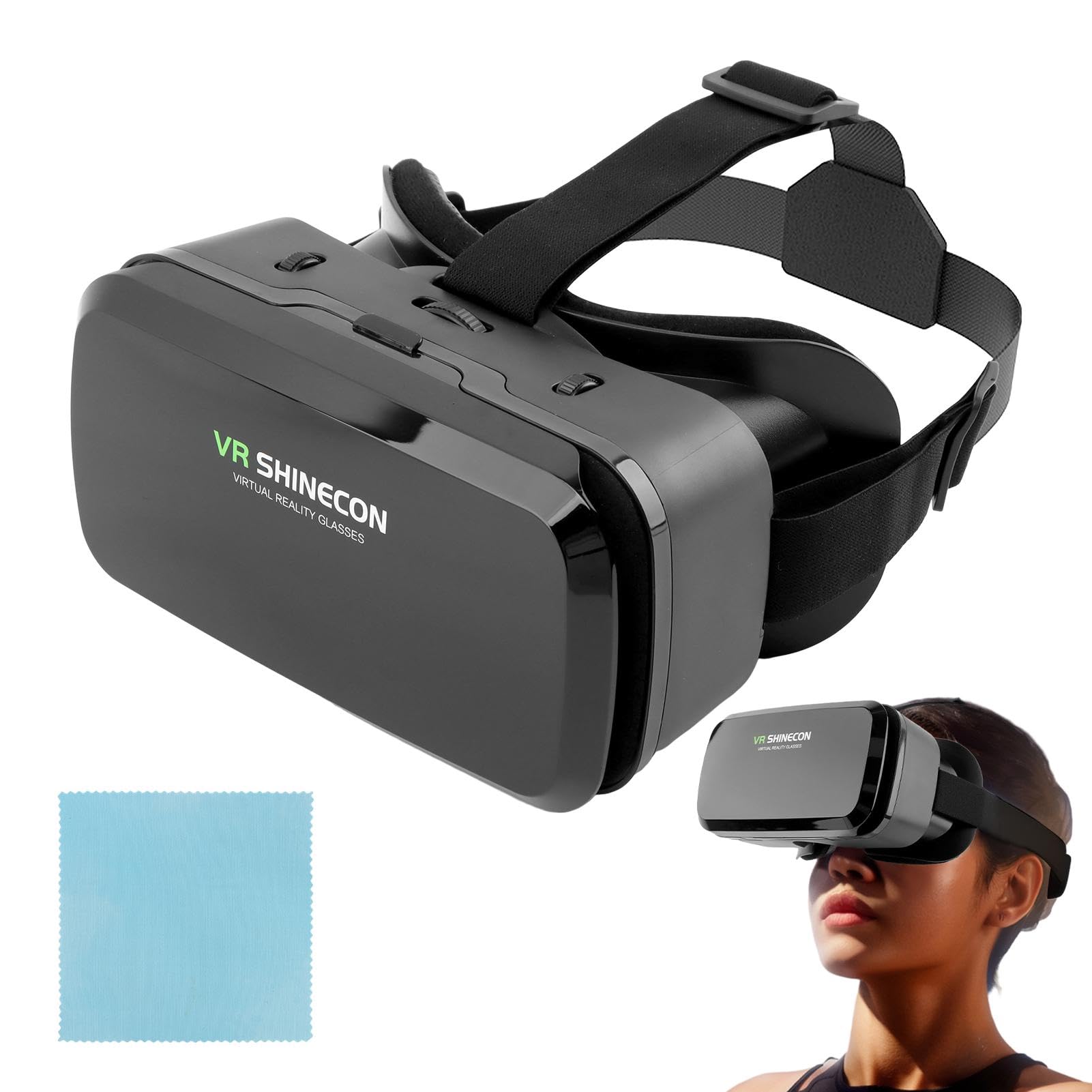 VR Headset for Phone, 100 Wide Angle VR Headset Glasses - Adjustable Pupil Distance, Lightweight Design for 4.0-6.0 inch Phones,