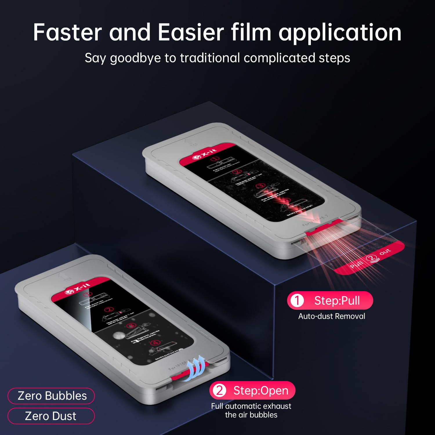 X It 2 Pack Privacy Screen Protector For Iphone 16 (6.1''), 9H+ Tempered Glass, Auto Dust Removal, Military Grade Protection, Bu