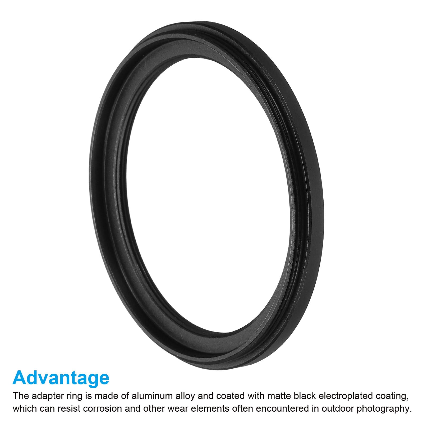 Patikil 55Mm 46Mm Metal Step Down Ring, Camera Lens Filter Adapter Ring Aluminum Filter Adapter Ring For Camera Lenses Hood, Bla