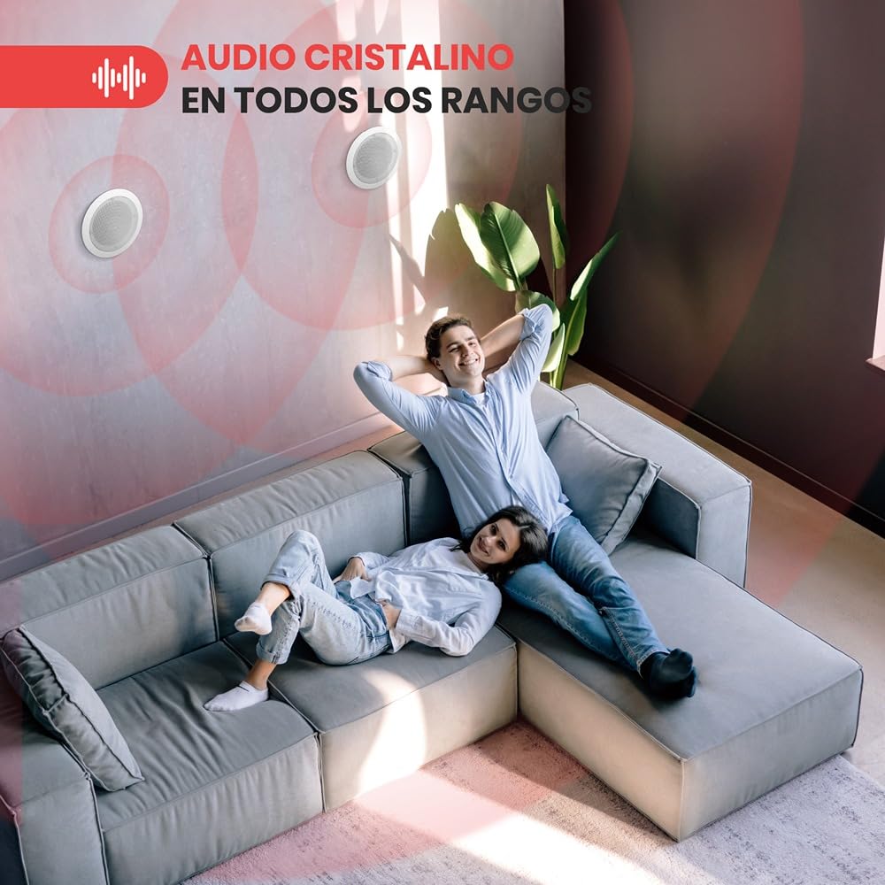 Pyle Home 2-Way In-Wall In-Ceiling Speaker System - Dual 8 Inch 300W Pair Of Ceiling Wall Flush Mount Speakers W/ 1 Silk Dome Tw