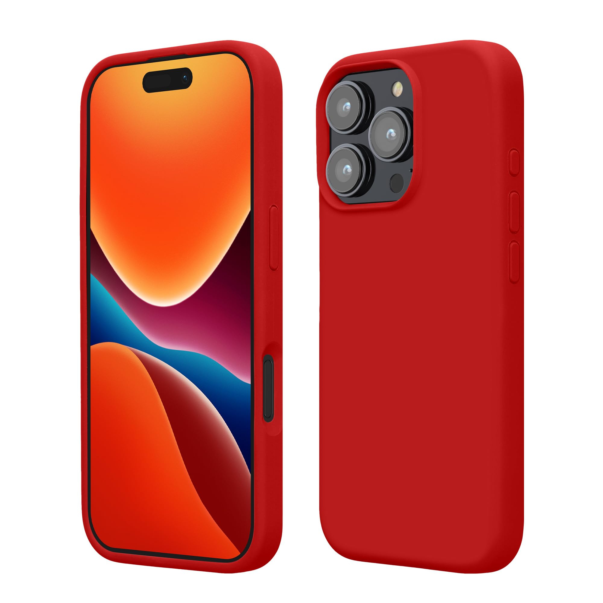 kwmobile Case Compatible with Apple iPhone 16 Pro Case - TPU Silicone Phone Cover with Soft Finish - Classic Red