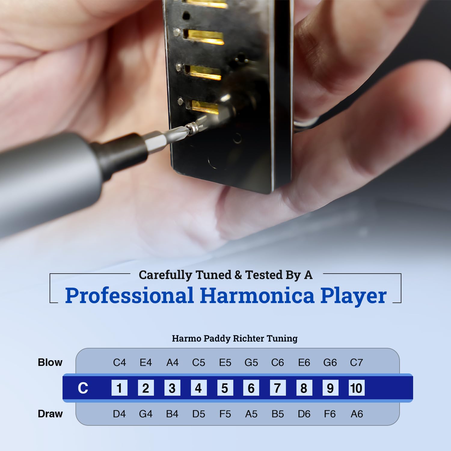 Harmo Polar Diatonic Harmonica Key Of A, Paddy Richter Tuning - Specialized For Irish, Bluegrass, Celtic, And Folk Music, Mouth