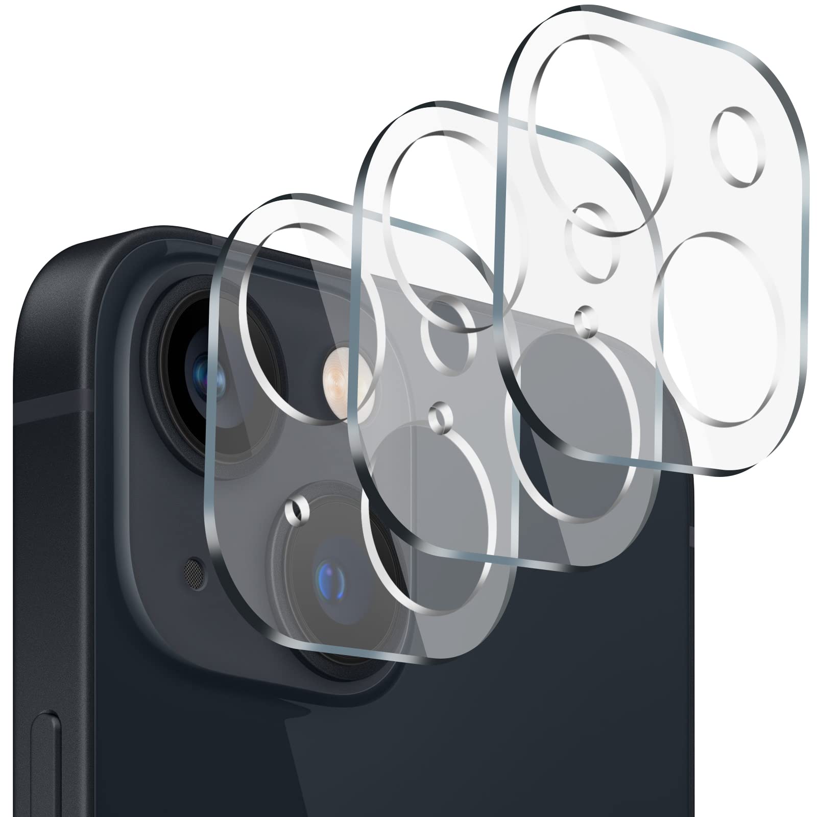 AIYEEN Camera Lens Protector (3 Pack) Compatible with iPhone 13 6.1& iPhone 13 mini 5.4 Camera Lens Cover Protection, HD Clear A