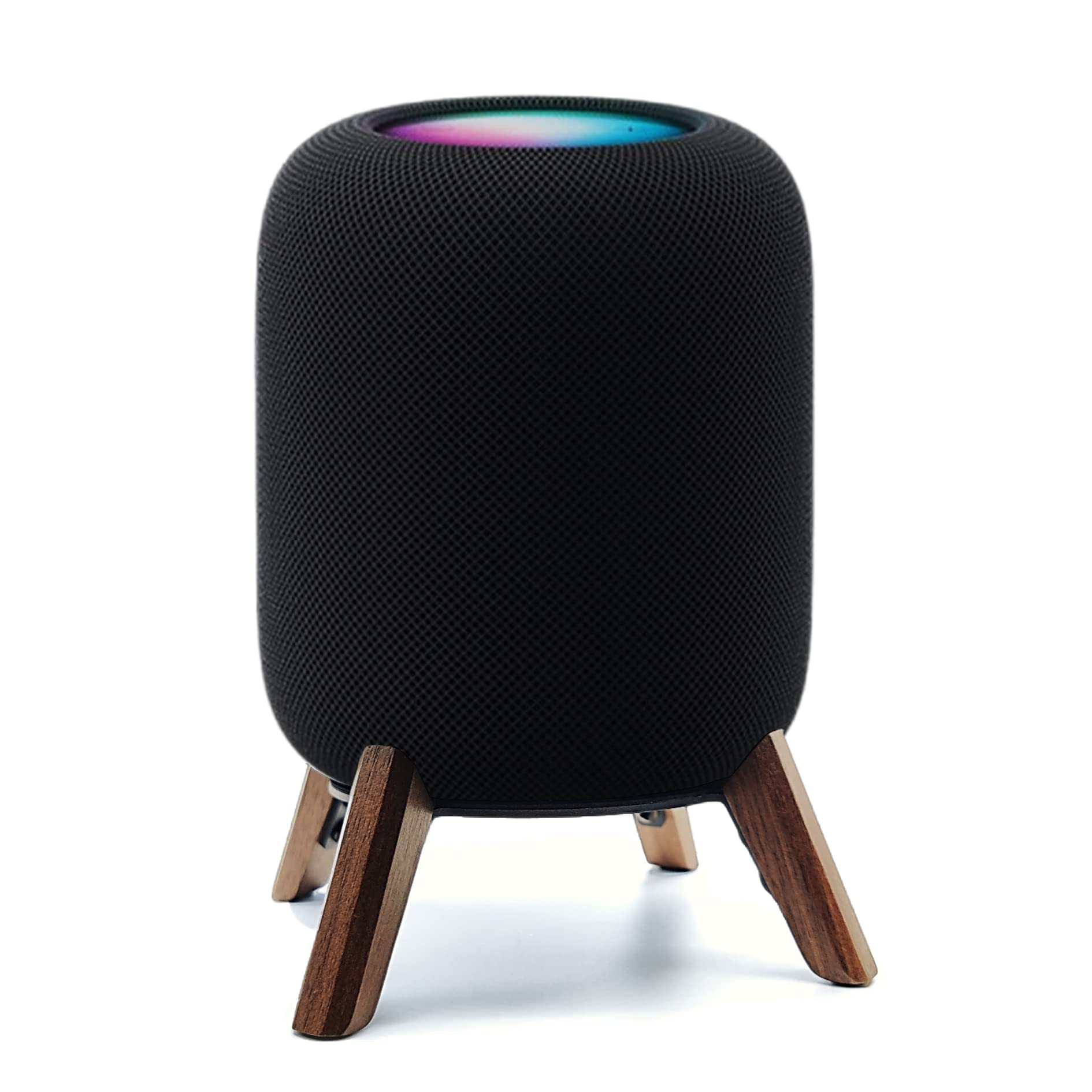 Real Wood Stand For Homepod 2Nd Gen (2023 Released), Wooden Holder With Metal Frame For Better Sound,Sturdy Stable Mount With Anti Slip Protects Apple Home Pod 2Nd Smart Speaker (Walnut)