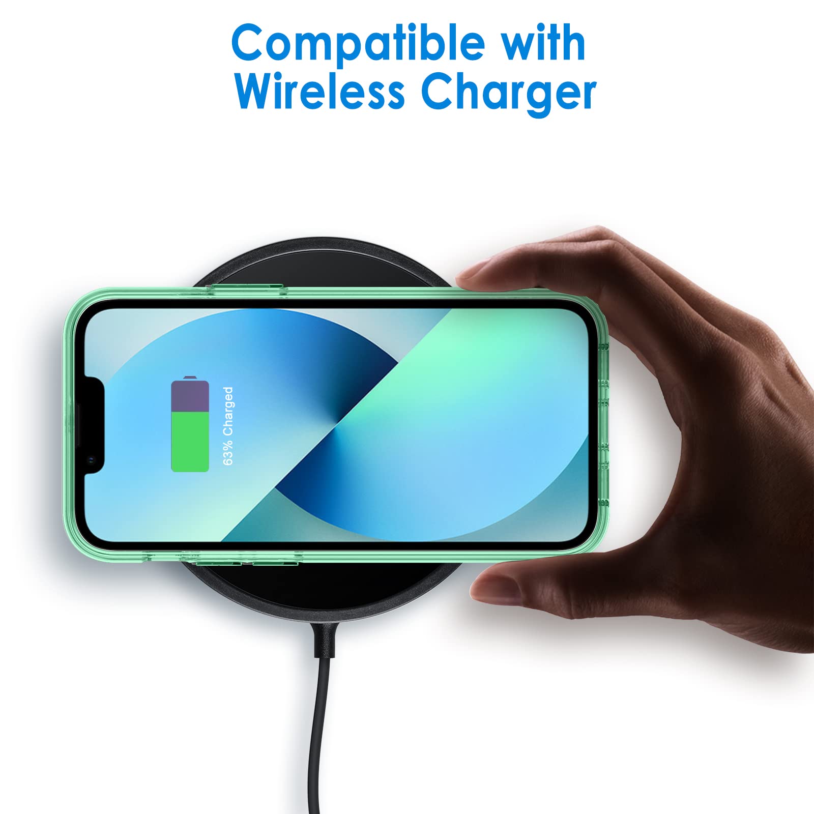 Jetech Case Compatible With Iphone 13 61 Inch, Shockproof Phone Bumper Cover, Anti Scratch Clear Back (Midnight Green)