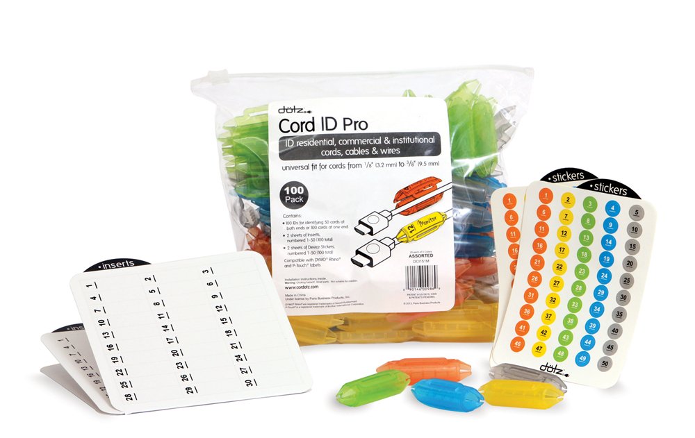 Dotz Cord ID Pro Cord and Cable Identification System, 100 Count Bag ...