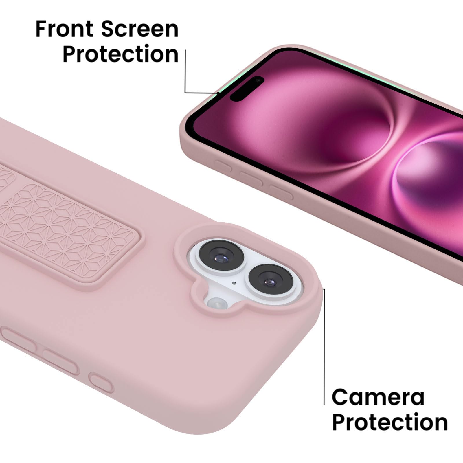 Laudtec Silicone Case With Stand/Kickstand,Vertical And Horizontal Stand Hand Strap Metal Kickstand Shockproof Case Compatible W