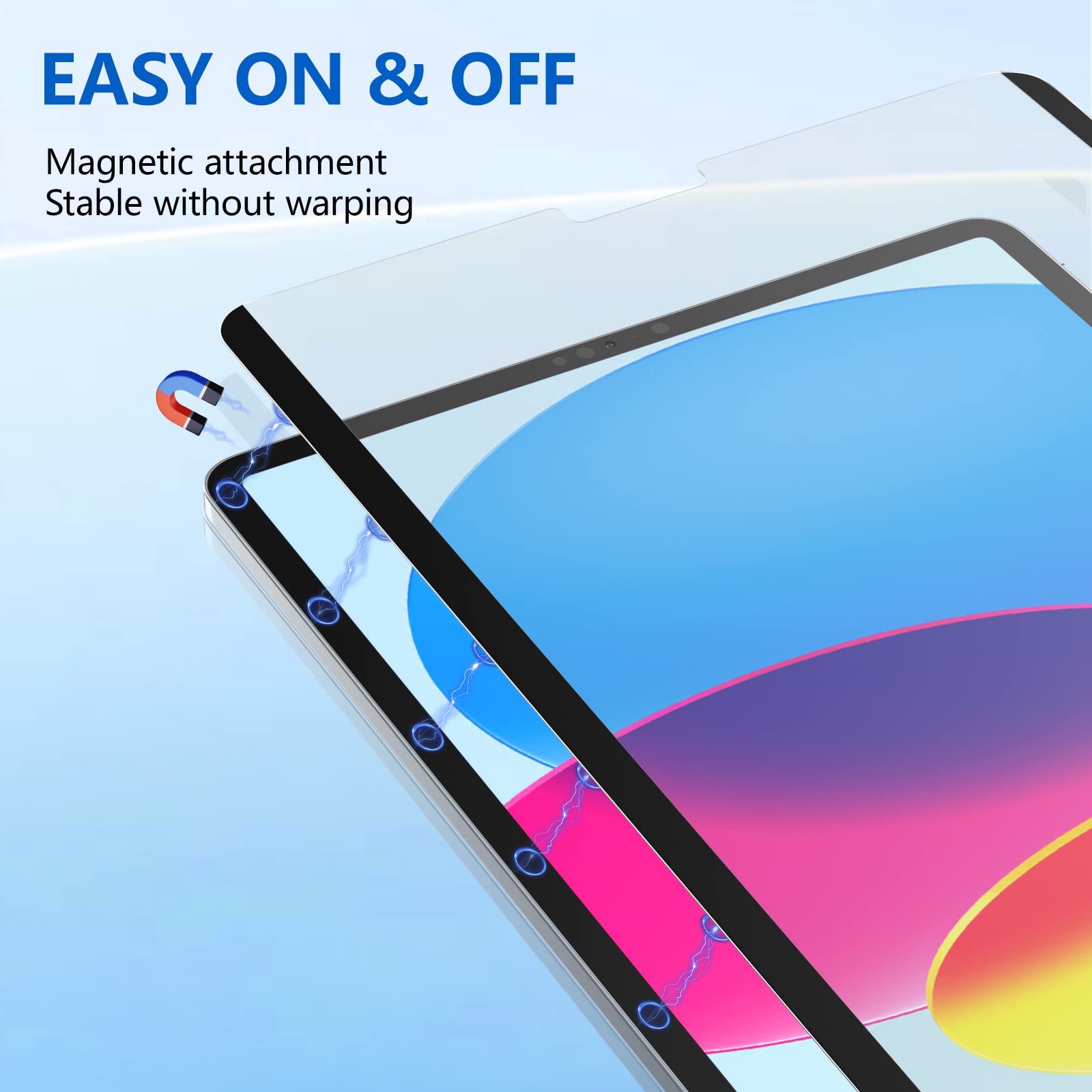 Mocoll For Ipad 10Th Magnetic Paperlike Screen Protector For Ipad 10Th Generation (2022) 10.9 Inch, Removable/Anti Glare/Matte/B