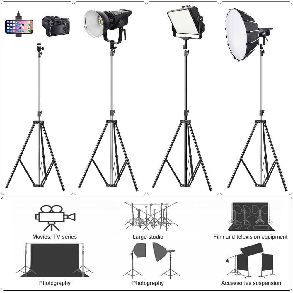 Photography Light Stand 9.33 Ft/ 2.8M Heavy Duty Aluminum Light Tripod Stand Photography Photo Studio Lighting Stand For Photogr