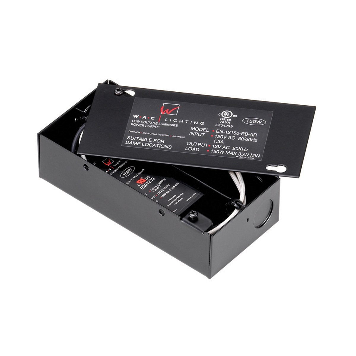WAC Lighting EN-12150-RB-AR Electronic Transformer, 120V - 12V 150W Max Enclosed