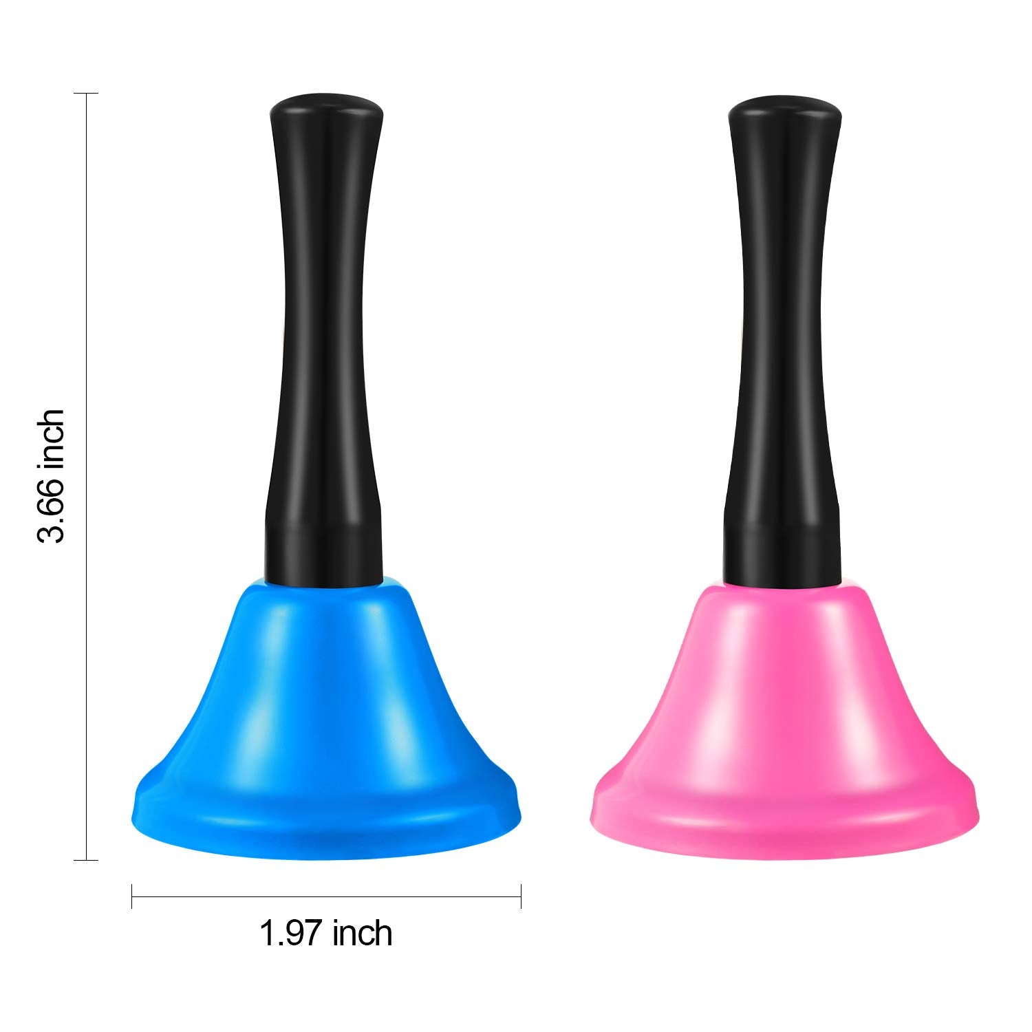 24 Pieces Metal Steel Hand Bell Call Service Colorful Note Musical Instruments Handbell With Black Wooden Handles For School Din