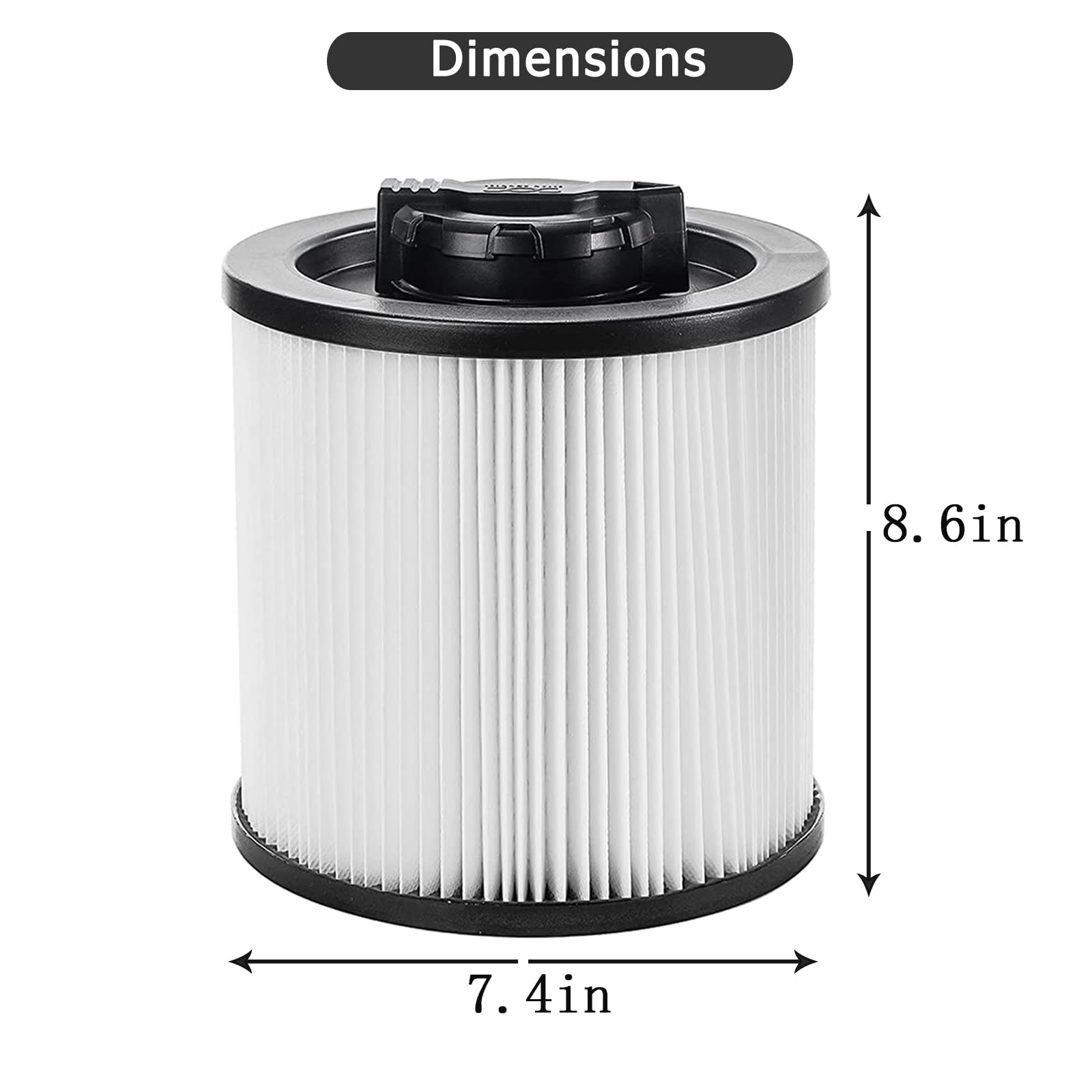 Dxvc6910 Replacement Filter For Dewalt 6 16 Gallon Dxv06P Dxv09P Dxv10P Dxv10Pl Dxv10Sa Dxv12P Dxv14P Dxv16P Wet/Dry Vacuum Clea