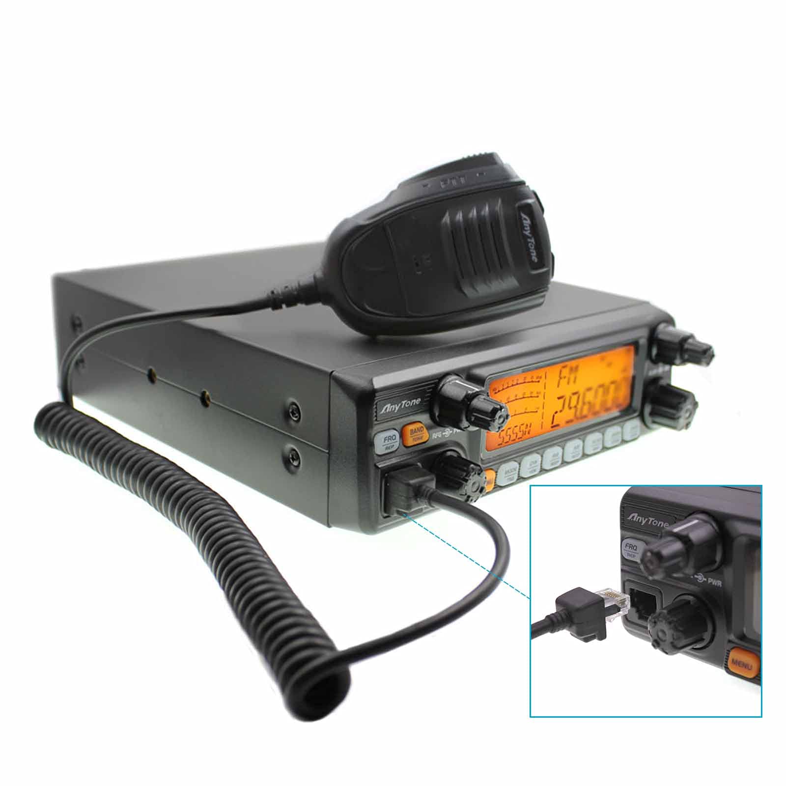 Anytone At 5555N Ii Upgraded 10 Meter Radio High Power Am 60W/ Fm 45W/ Ssb 60W Mobile Transceiver For Truck