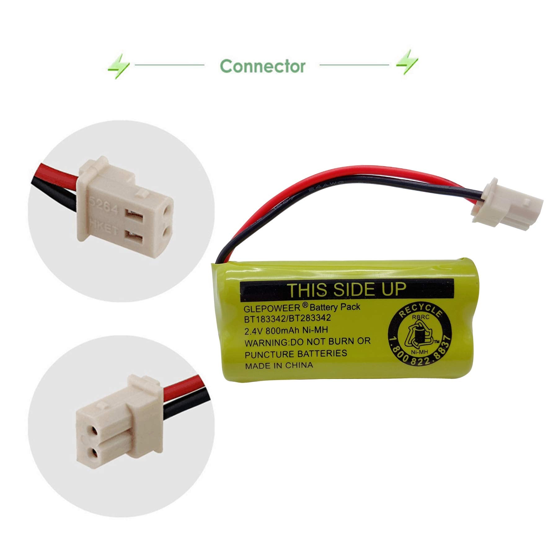 Glepoweer 2.4V 800Mah Bt183342 Bt283342 Bt166342 Bt266342 Bt162342 Bt262342 Battery Compatible With Cs6114 Cs6419 Cs6719 El52300
