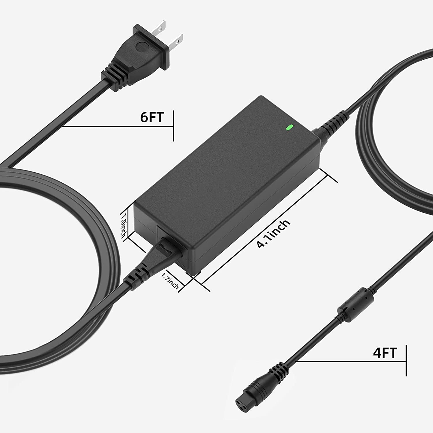 Powseed 65W Universal Laptop Charger For Dell Hp Asus Acer Samsung Toshiba Lenovo Ibm Sony Gateway Notebook Ultrabook Chromebook, Dc Output 15V 16V 18.5V 19V 19.5V 20V Power Adapter Supply Cord 65W