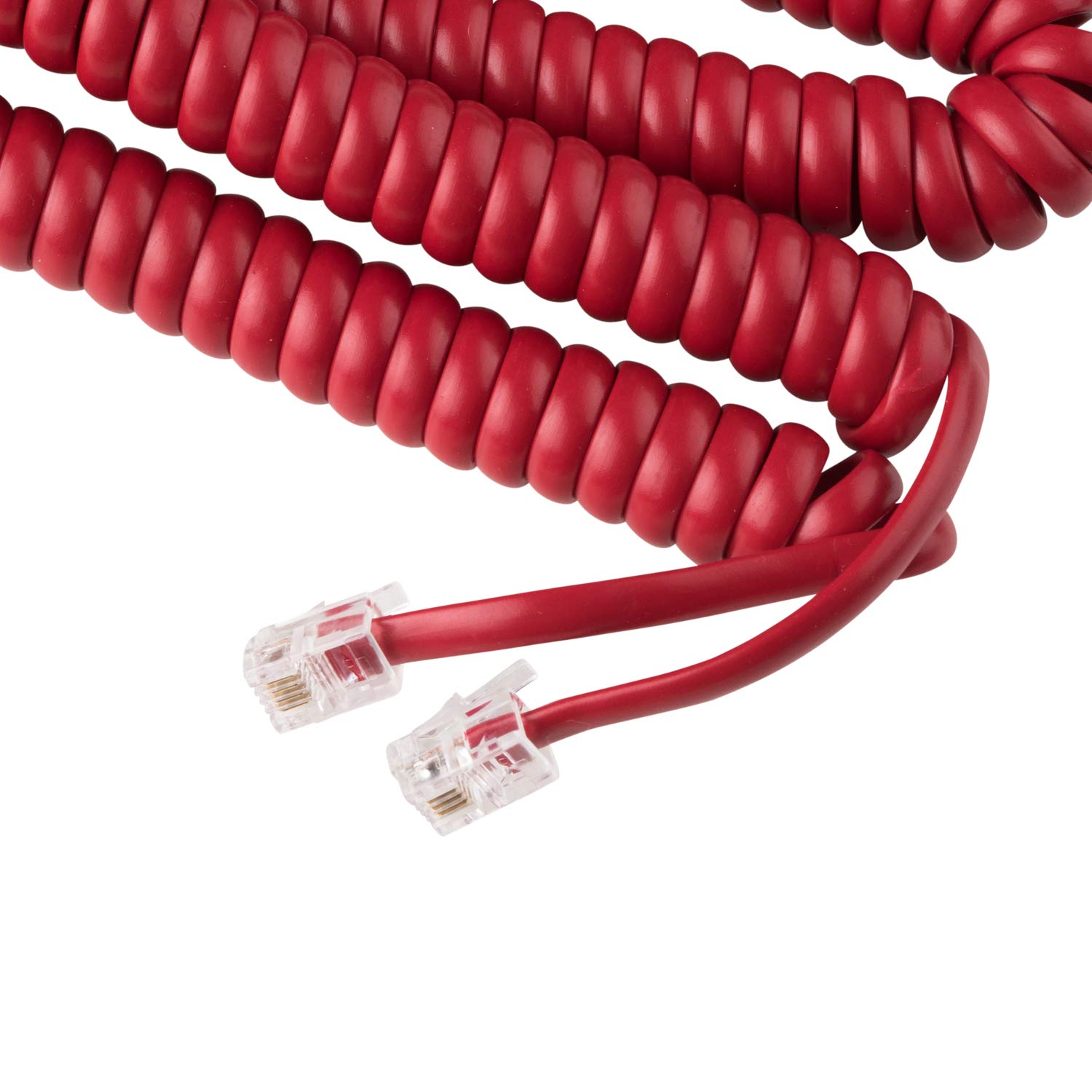 Isoho Phones: Telephone Cord Handset Curly   Phone Color Crimson Red 25Ft Long   Works On Virtually All Trimline Style Phones An