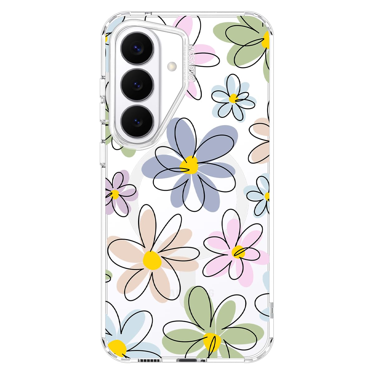 MOSNOVO for Samsung Galaxy S26 Clear Case, Fit for MagSafe, 6.6ft Military-Grade Shockproof Magnetic Protective Phone Cover,Line
