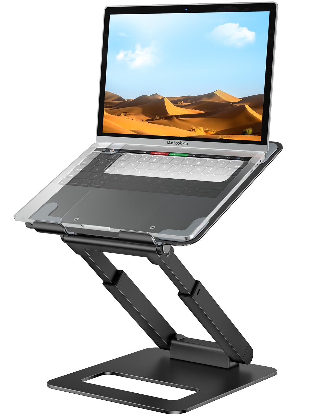 Tounee Laptop Stand For Desk Adjustable Height, Telescopic 360 Rotating Pull Out Design Ergonomic Laptop Riser Fits All Macbook,