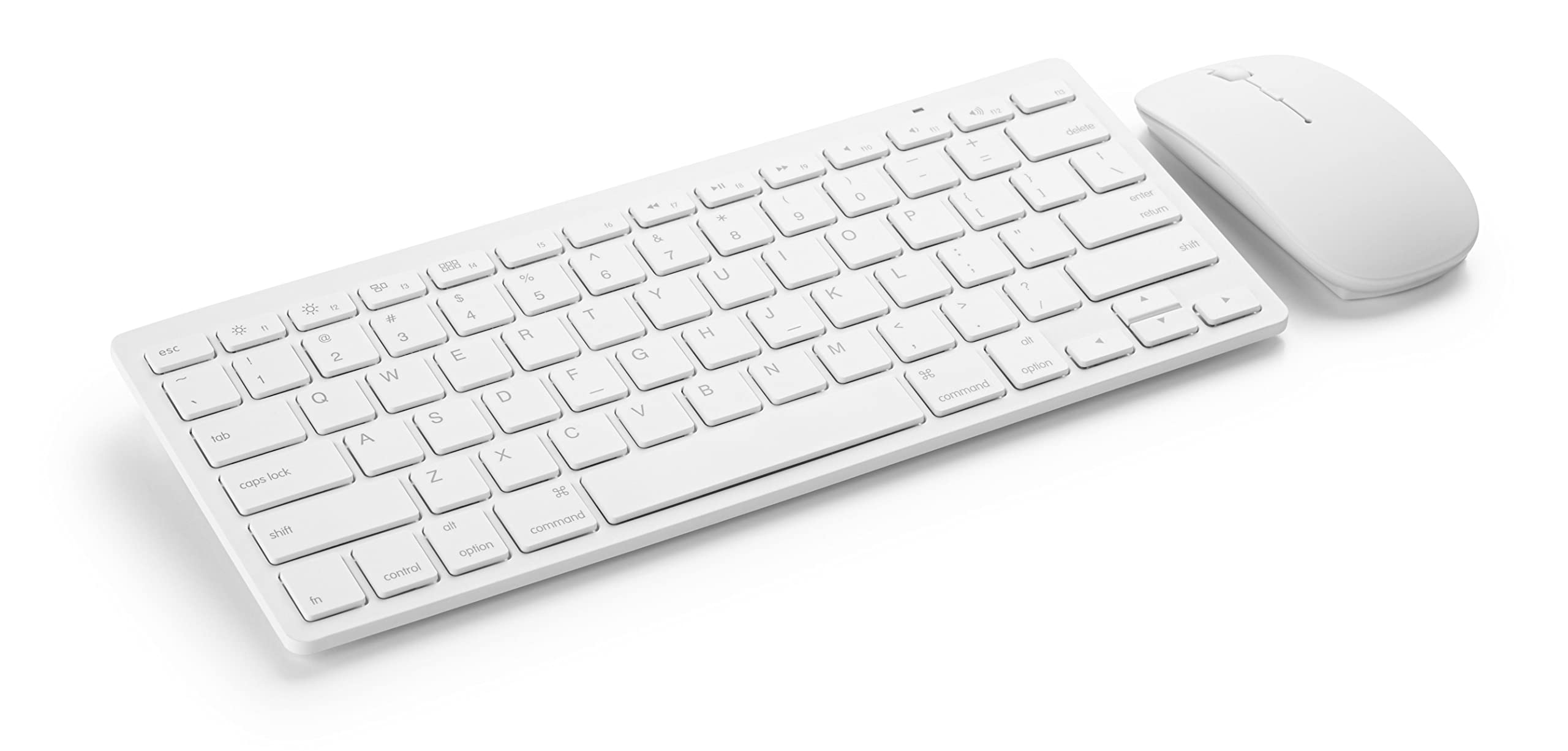 Mason West Slim Wireless Keyboard And Mouse Combo   White   For Desktop/Laptop/Windows/Mac, Simple Plug And Play Usb Nano Receiv