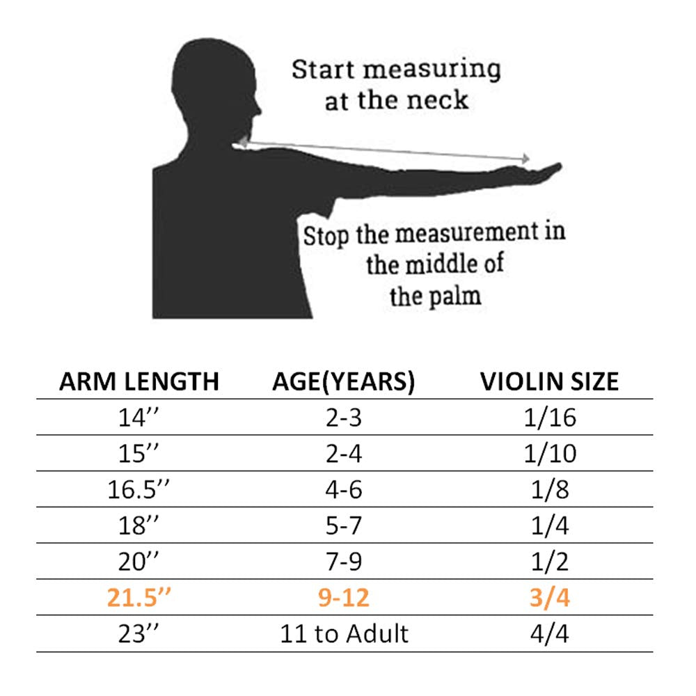 Paititi 3/4 Size Artist 100 Student Violin Starter Kit With Brazilwood Bow Lightweight Case, Shoulder Rest, Extra Strings And Ro