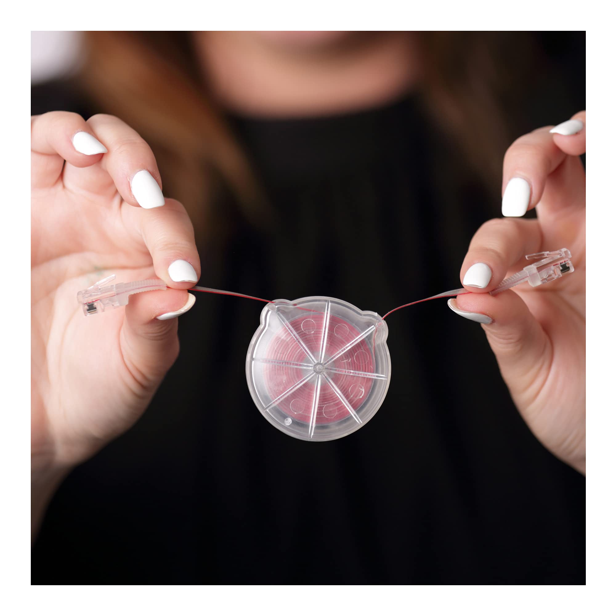 Softalk Clear Cord Manager Retractable Phone Cord Detangler Cable for Landlines and Office Telephones, 8ft Cord