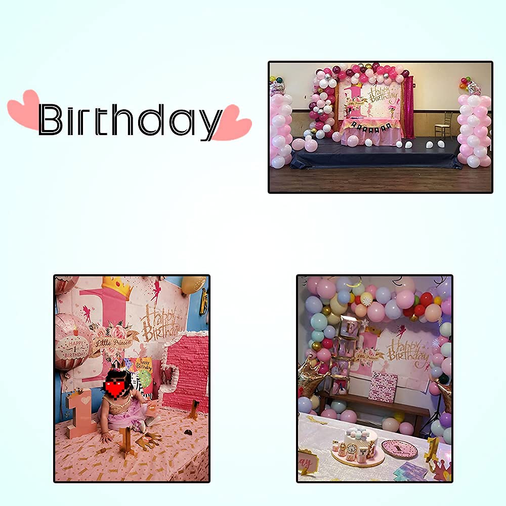Lfeey 1St Birthday Backdrops For Photography Girl Princess Sweet Pink First Birthday Photo Background Kids Baby Girls 1 Year Old
