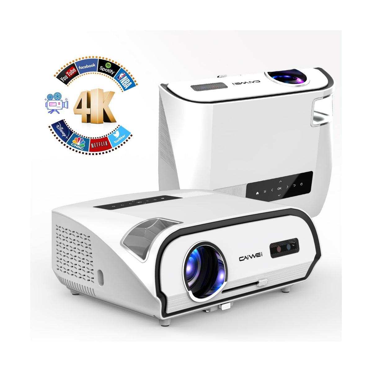 4K Ultra Hd Daytime Home Theater Projector High Bright 14300 Lumens Smart Movie Projector With Max 300'' Display, Hdr Daylight W