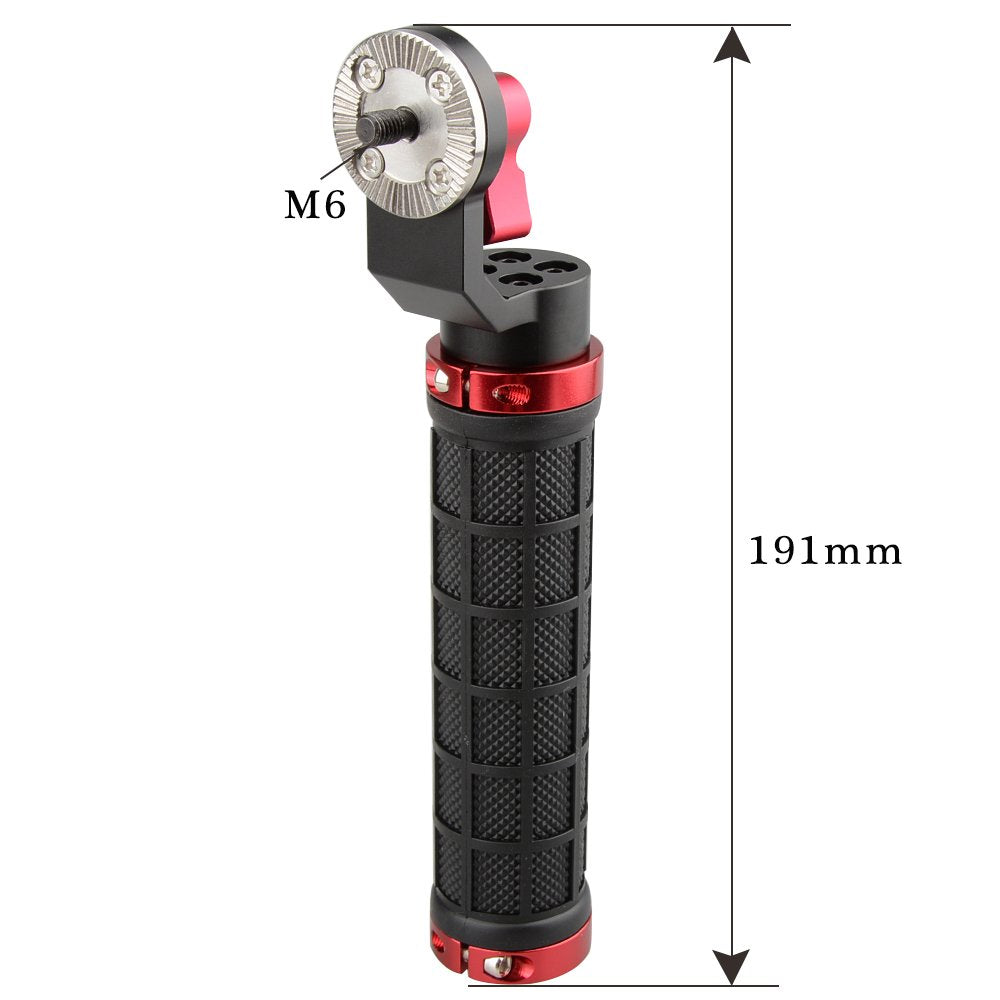 Camvate Aluminum Rosette Rubber Handle Grip For Rosette Standard Accessory(Red,M6 Thread,31.8 Mm) - 1445