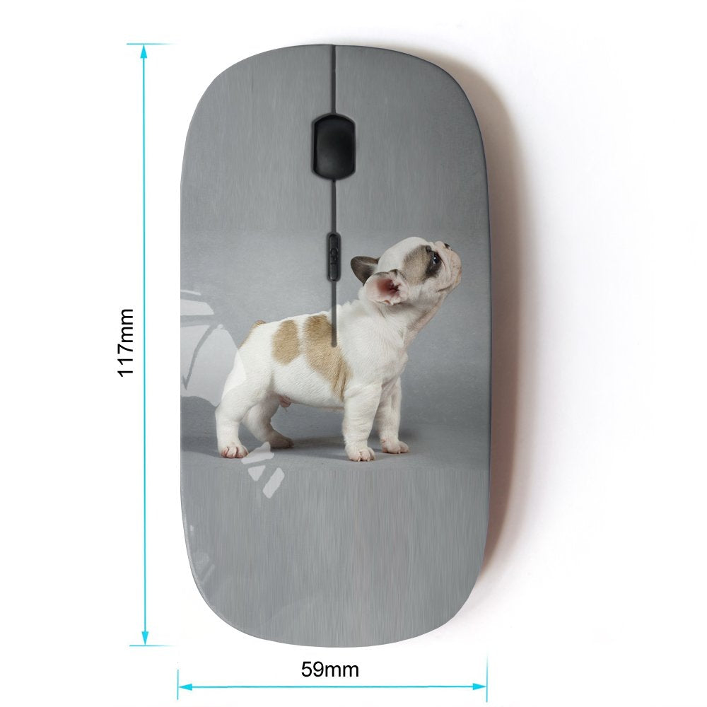 Koolmouse [ Optical 2.4G Wireless Mouse [ French Bulldog Puppy Grey Dog ]