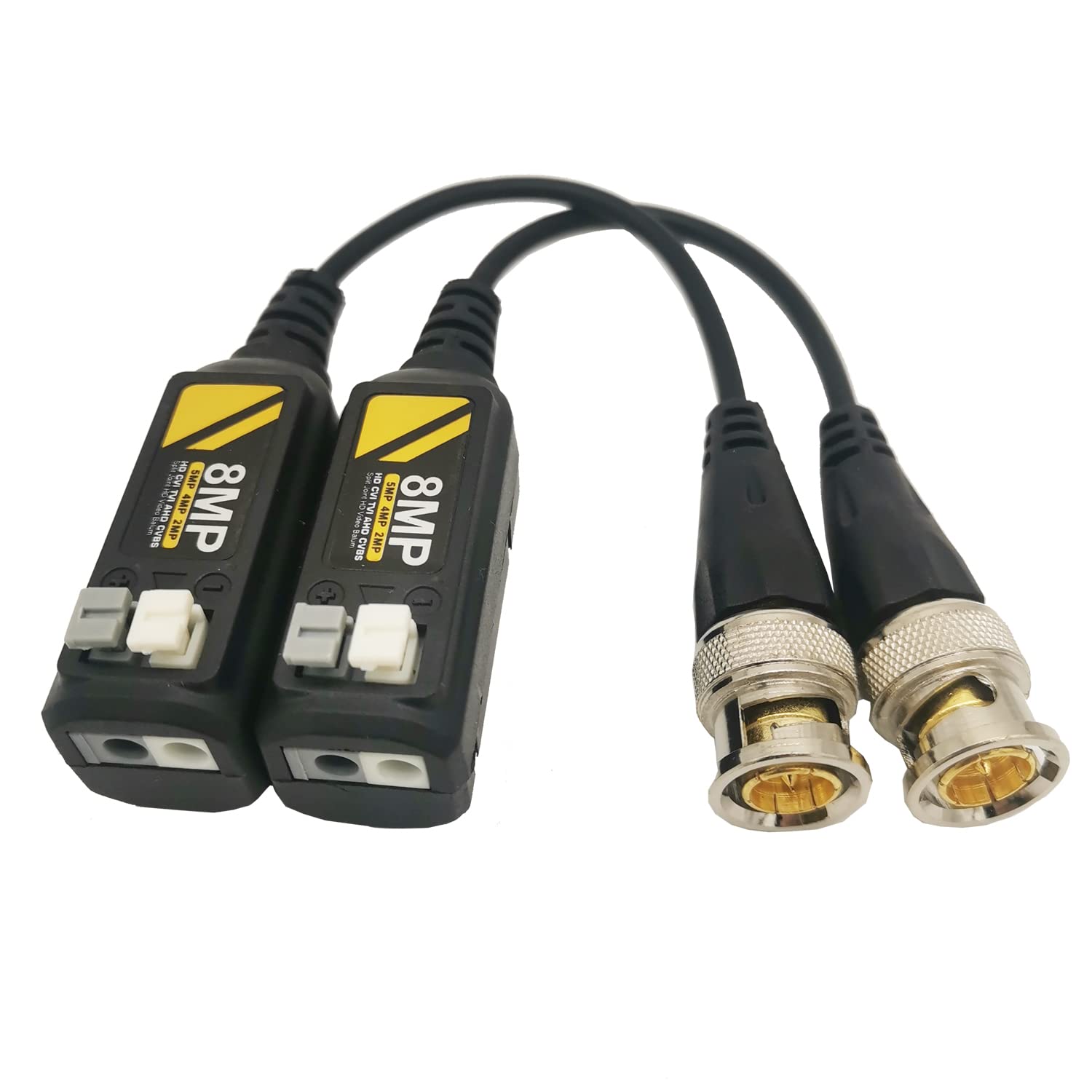 Douzime 5 Pairs 4K Cctv Video Balun Connectors Passive Ahd/Tvi/Cvi/Cvbs Signal Transceivers Compatible With 8Mp/5Mp/4Mp/3Mp/720P