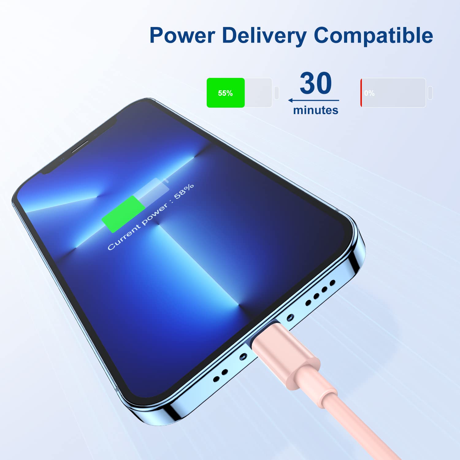 Essri For Iphone Charger 10 Ft 3Pack Pink, Usb To Lightning Cable 10 Foot, Extra Long Fast Charging Cord 10 Feet Compatible With