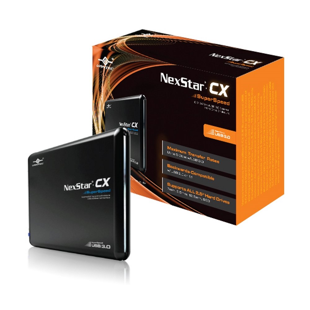 Vantec USA NexStar CX 2.5-Inch SATA to USB 3.0 External Hard Drive Enclosure (NST-200S3-BK)