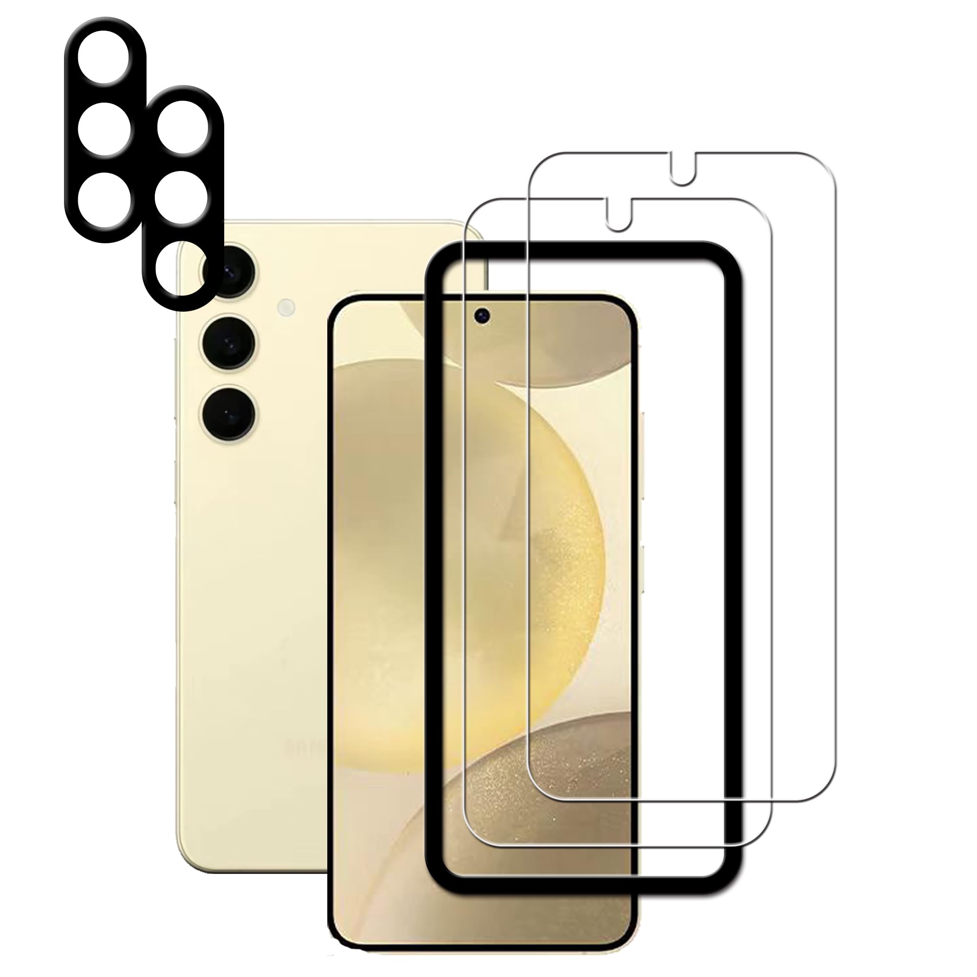 Hkkais Screen Protector For Samsung Galaxy S24+ / S24 Plus 5G Tempered Glass 2 Pack Camera Lens Protector Film 2 Pack With Easy