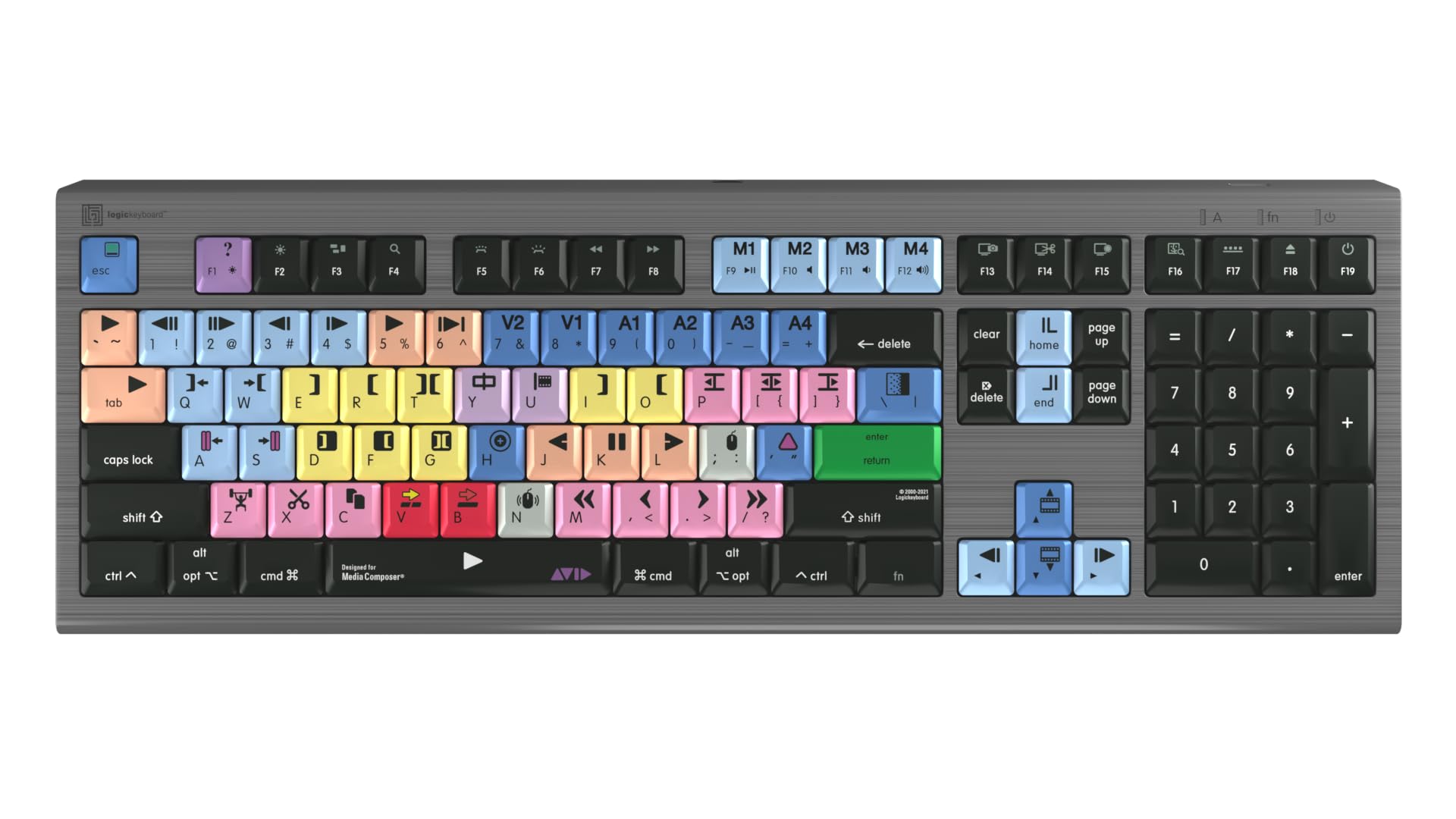 Logickeyboard Backlit 'Astra2' Designed For Use With Avid Media Composer On Mac  'Classic' Layout  P/N Lkb Mcom4 A2M Us