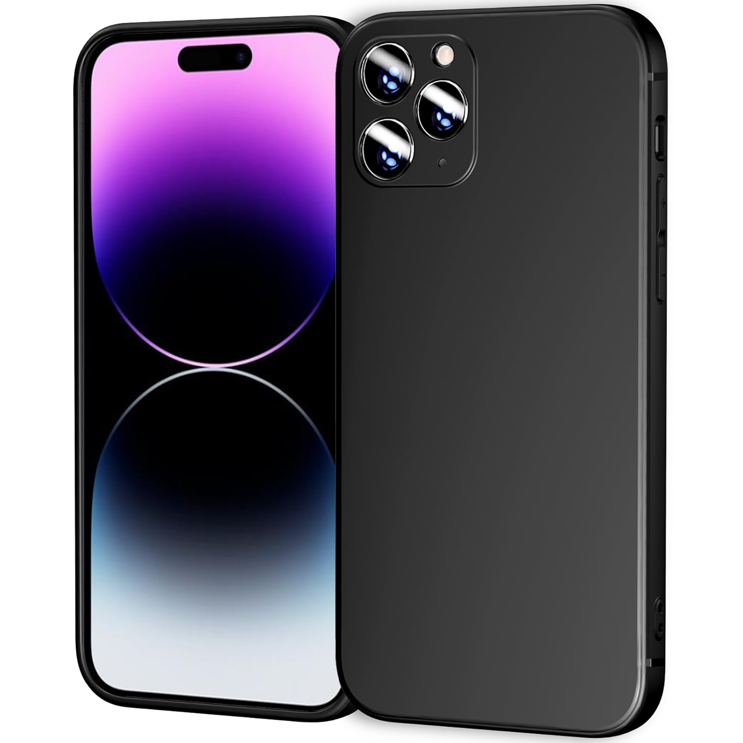 Tenoc Phone Case Compatible With Iphone 14 Pro Max, Black Case Anti Fingerprint Protective Bumper Matte Cover For 6.7 Inch