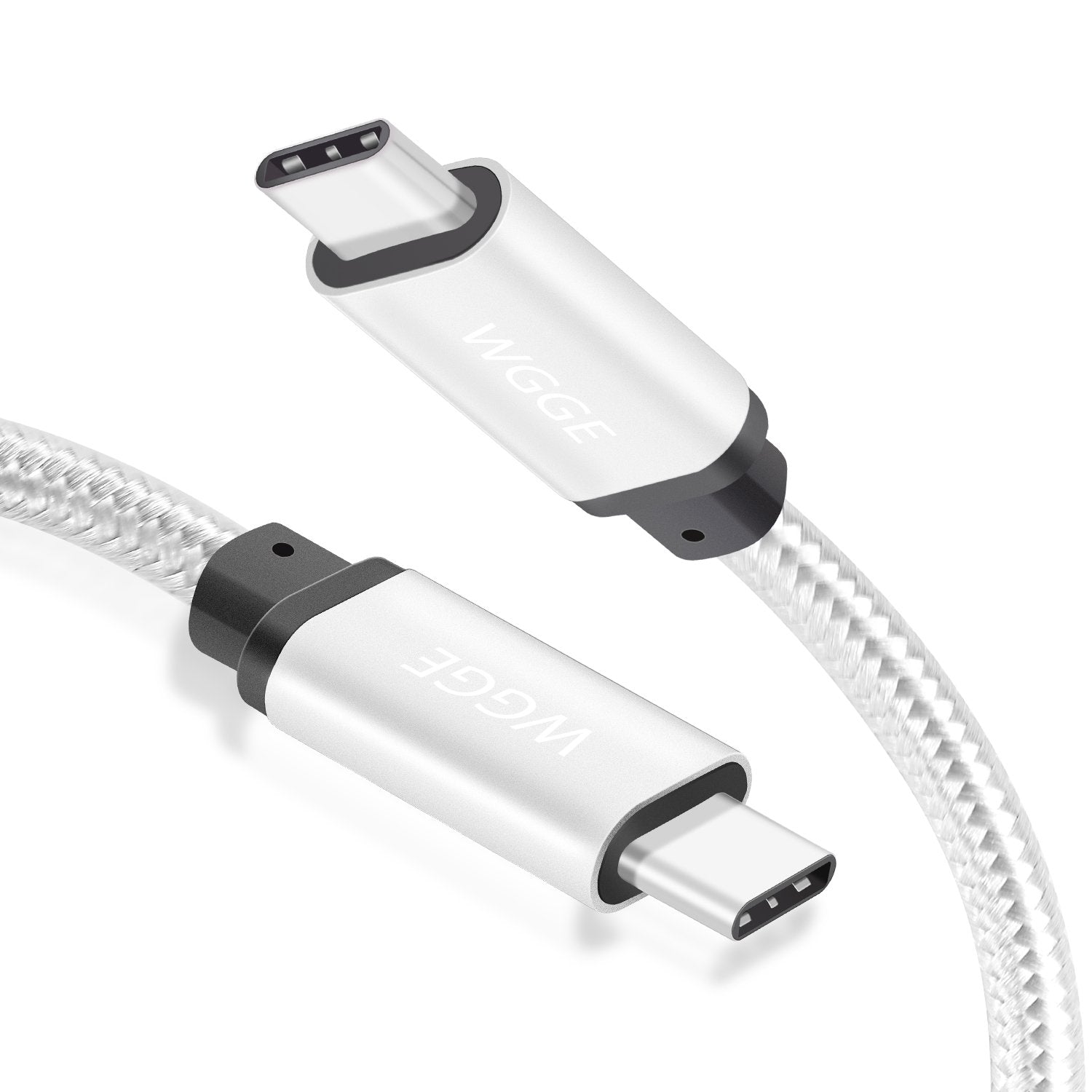 Wgge Metal Usb C 3.1 Type C To Usb C 3.1 Type C Cable Nylon Braiding Fast Charger, Using For Macbook Pro,Htc 10, Lg G5 V20, Nintendo Switch, Nexus 6P/5X, Google Pixel And More (6.6 Feet)