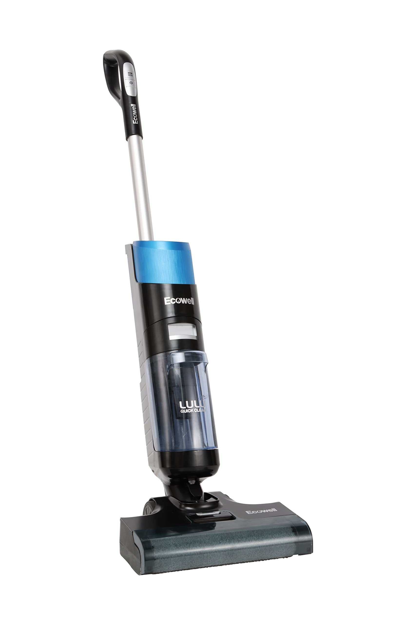 Ecowell Cordless Wet Dry Vacuum Cleaner Multi-Surface Air-Drying Digital Display for Hard Floors LULU Quick Clean P05, Blue