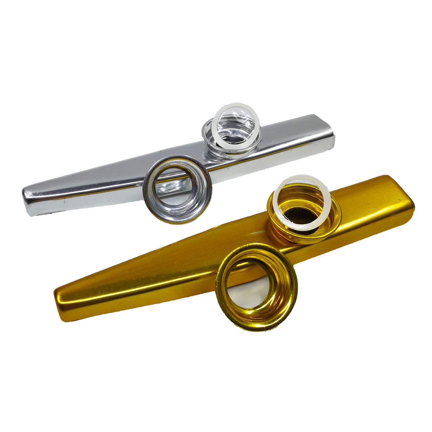 Fartime 26Pcs Metal Gold And Silver Kazoos With 20Pcs Kazoo Flute Diaphragms,Musical Instruments,Good Gift For Kids,A Good Compa