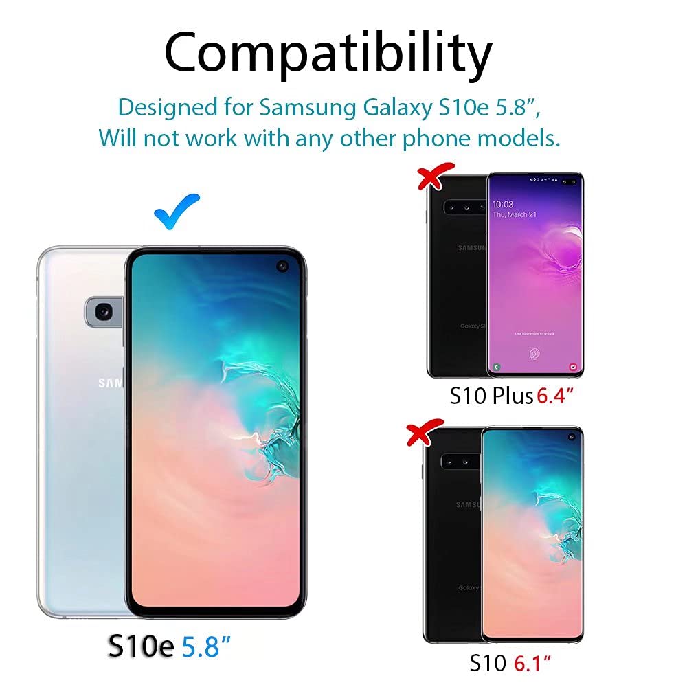 [2+2 Pack] Mp Mall 2 Pack Tempered Glass Screen Protector + 2 Pack Camera Lens Protector Compatible For Samsung Galaxy S10E, Not Fit For Galaxy S10 Or S10 Plus, Installation Frame 9H Hardness