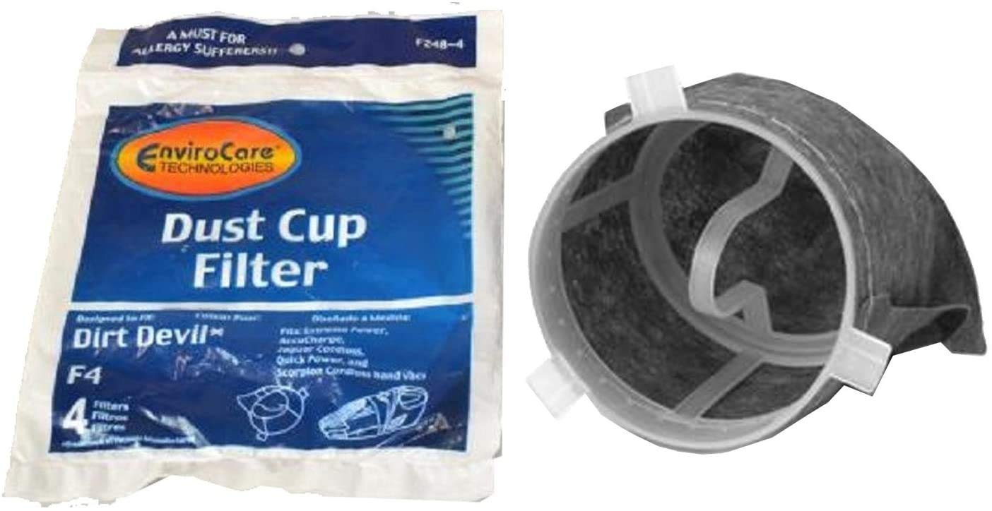 Envirocare Replacement Premium Vacuum Cleaner Filter Made To Fit Dirt Devil F4 Hand Vacs 4 Pack